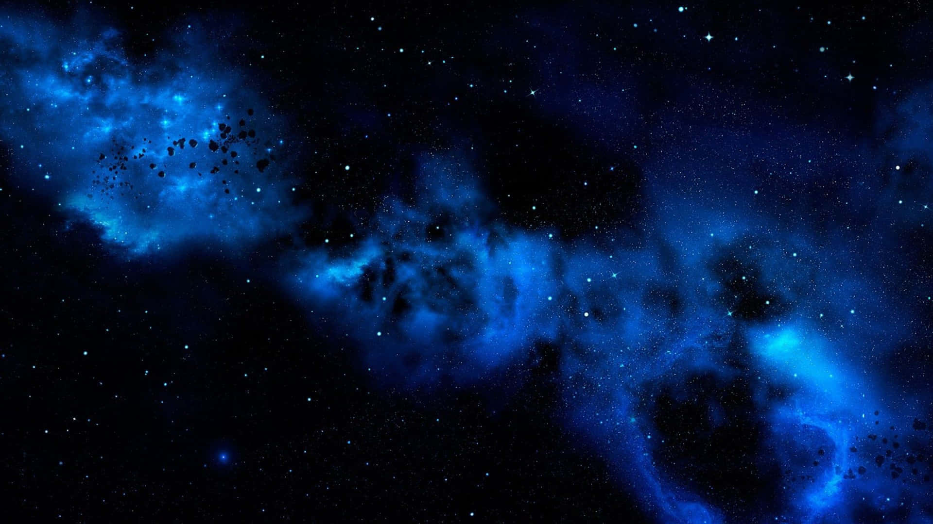 深空中的藍色星雲和星星