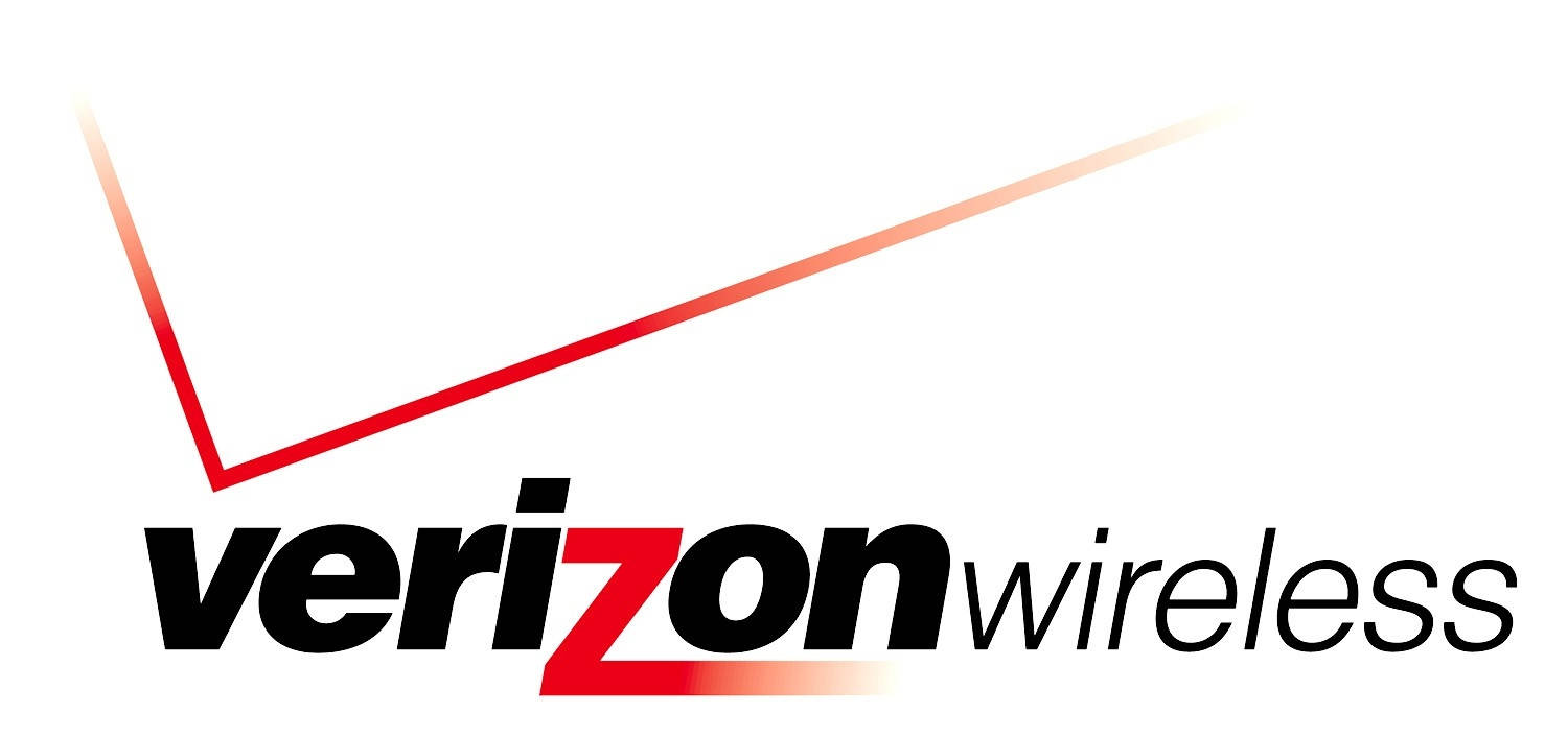 Verizon無線舊標誌 壁紙 — Verizon Wireless 標誌，帶有紅色剔號和粗體黑色文字，白色背景。