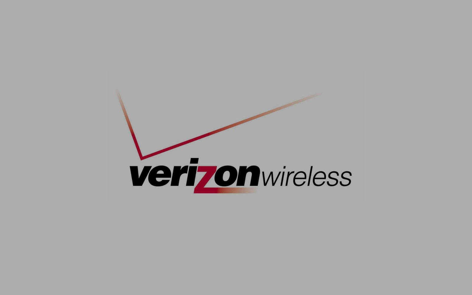 Verizon 無線連線標誌 壁紙 — Verizon Wireless 標誌，帶有紅色漸變剔號，背景為柔和灰色。