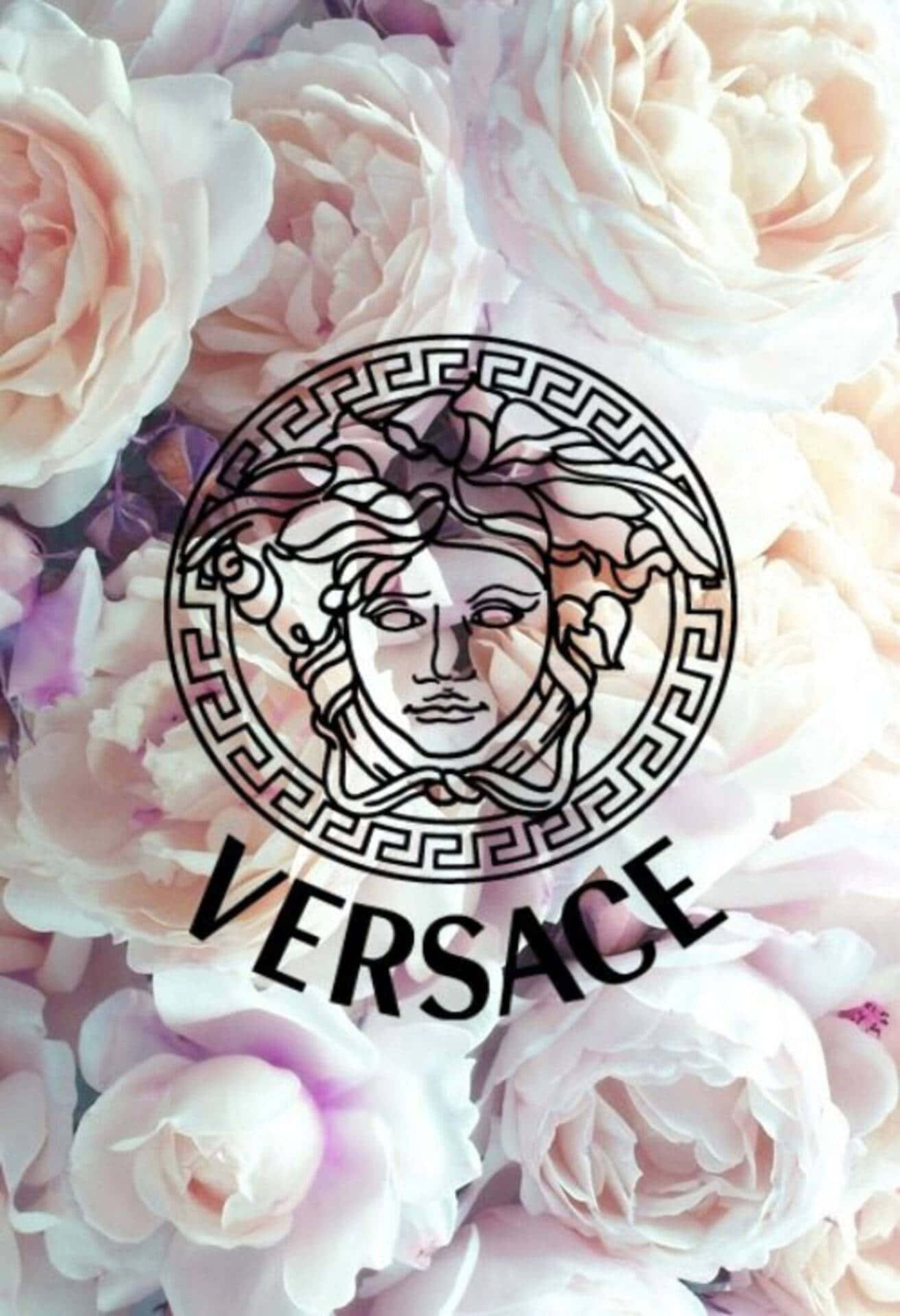 Versace標誌配花卉背景 壁紙