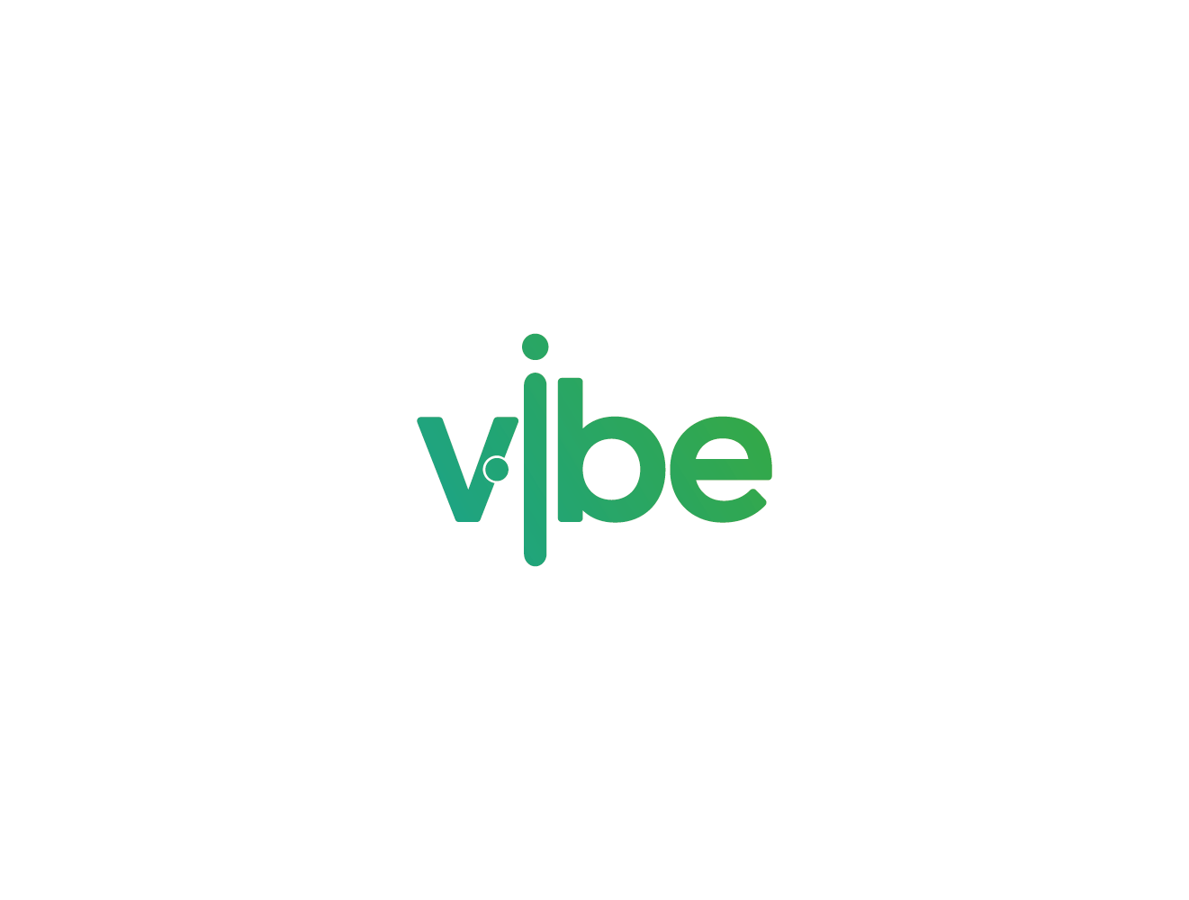 vibee標誌設計 - 一個帶有「vibee」字樣的綠色標誌 壁紙