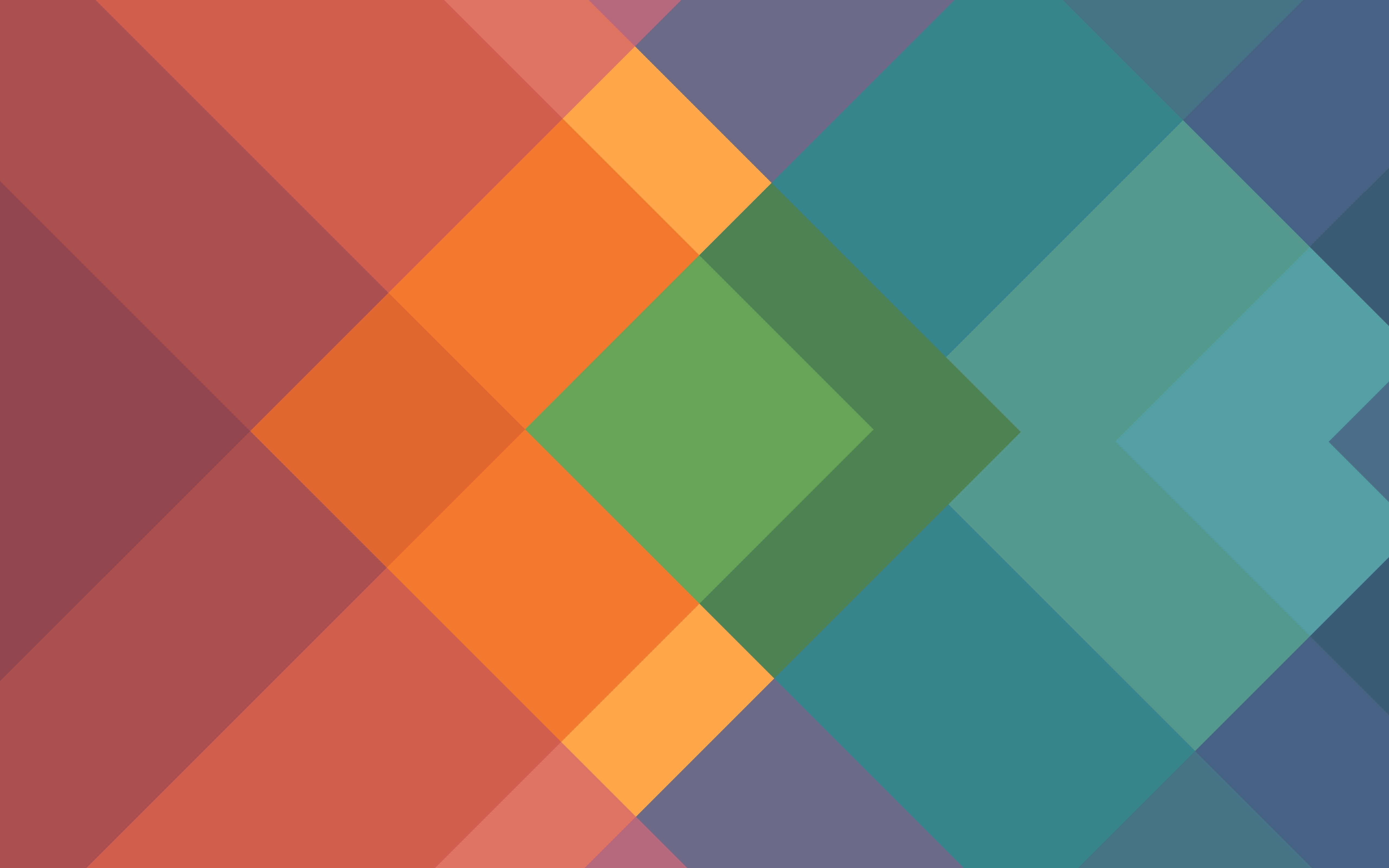 Minimalist Geometric 桌布 壁紙 — 暖色和冷色重疊的菱形形狀的鮮豔幾何圖案，創造出動態的抽象構圖。
