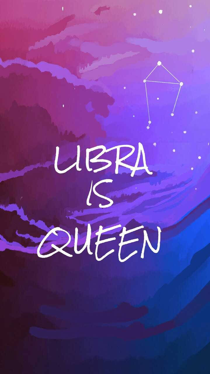 天體藝術作品，在紫藍色漸變天空中帶有「UBRA IS QUEEN」文字和星座。