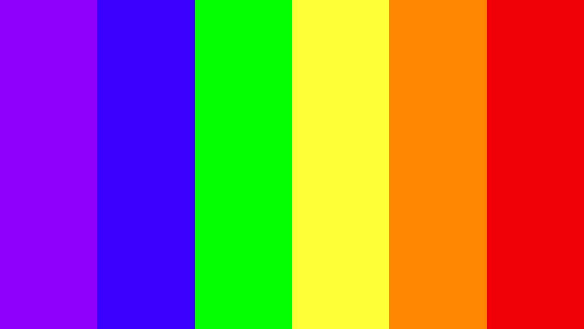 Neon Rainbow 桌布 壁紙 — 充滿活力的彩虹旗，帶有紫色、藍色、綠色、黃色、橙色和紅色的粗垂直條紋。
