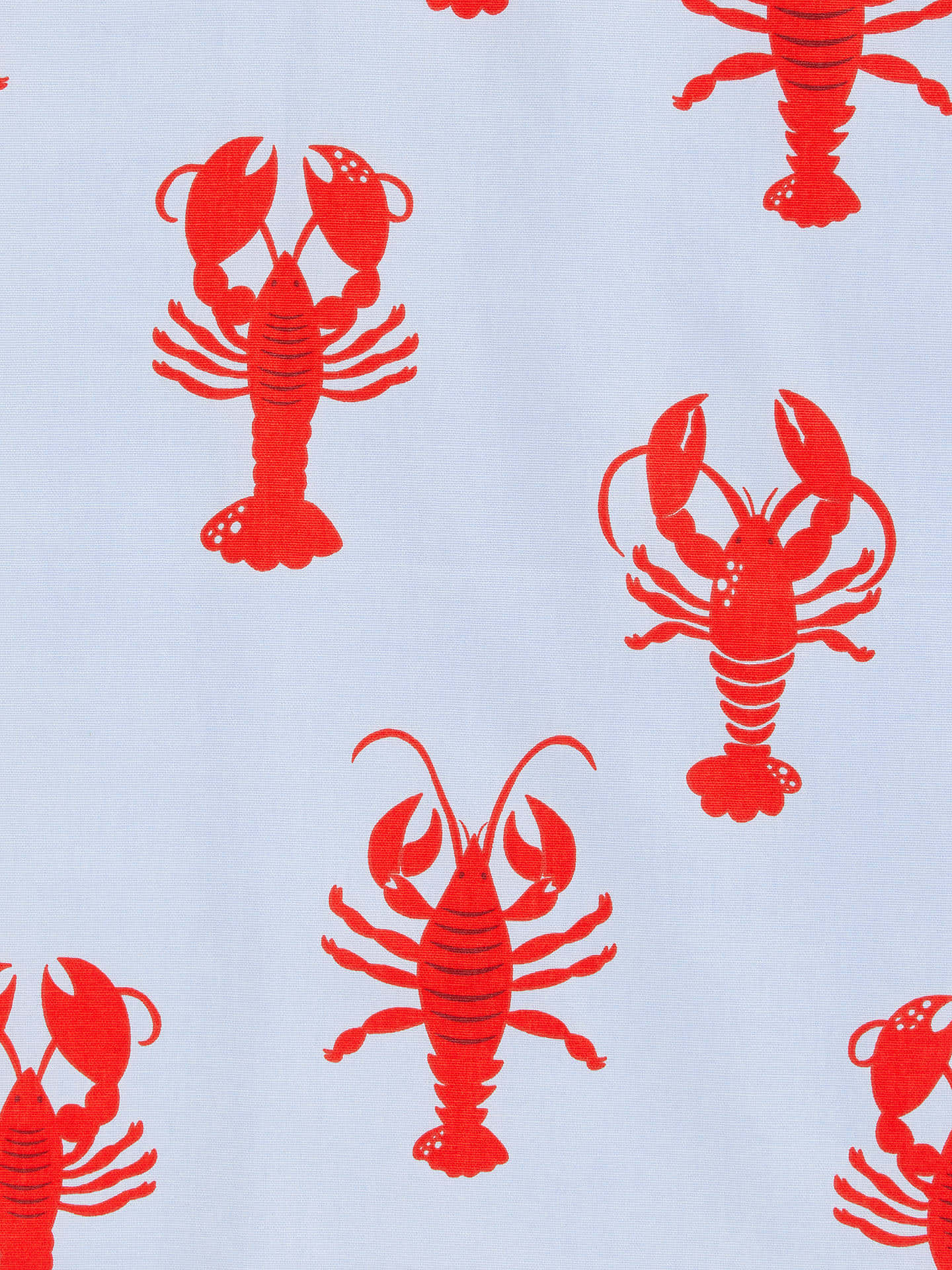 Larry The Lobster 桌布 壁紙 — 鮮豔的紅色龍蝦以大膽的剪影重複出現在柔軟的藍色紋理布料背景上。