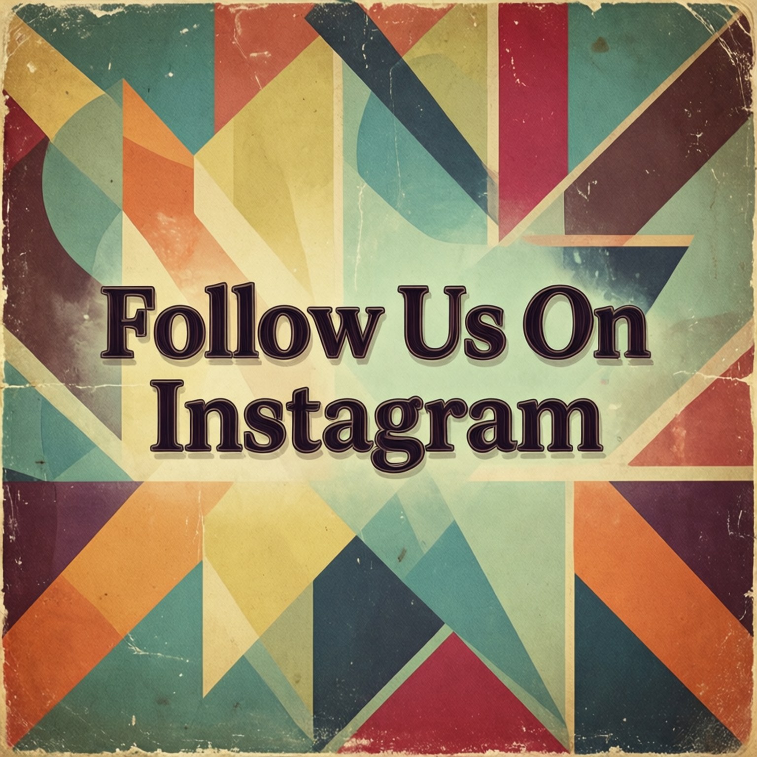 桌布 壁紙 — 復古幾何圖案，色彩大膽，紋理陳舊，推廣 Instagram 關注。