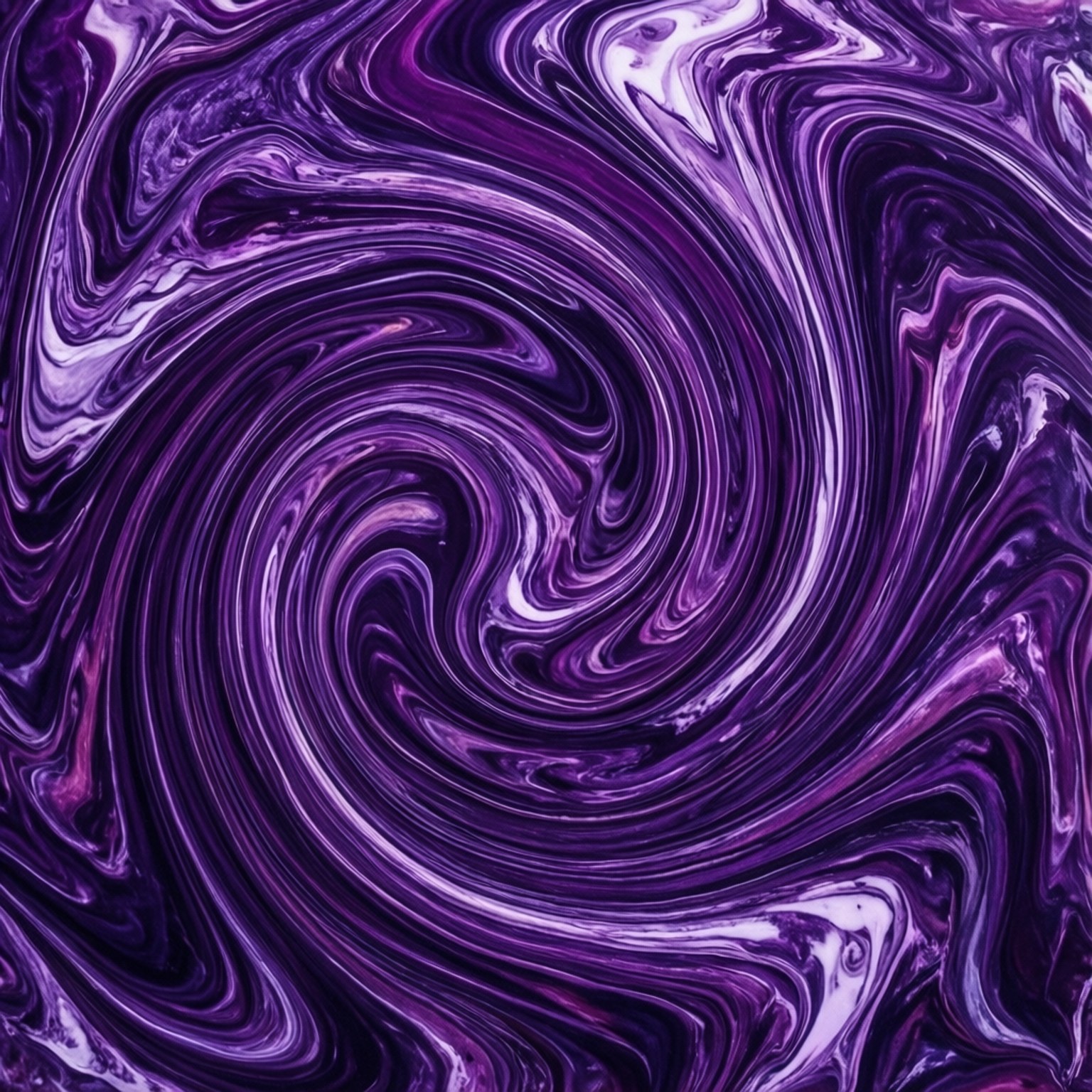 紫色和白色顏料形成的動態漩渦圖案