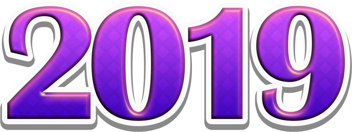 Violet2019圖形 壁紙 — 粗體紫色3D文字顯示2019，帶有白色輪廓和鑽石紋理，背景為黑色。