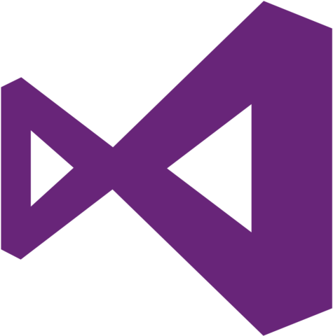 Visual Studio Code 標誌 壁紙 — 一個大膽的紫色無限符號，帶有黑色三角形鏤空，置於純黑背景上。