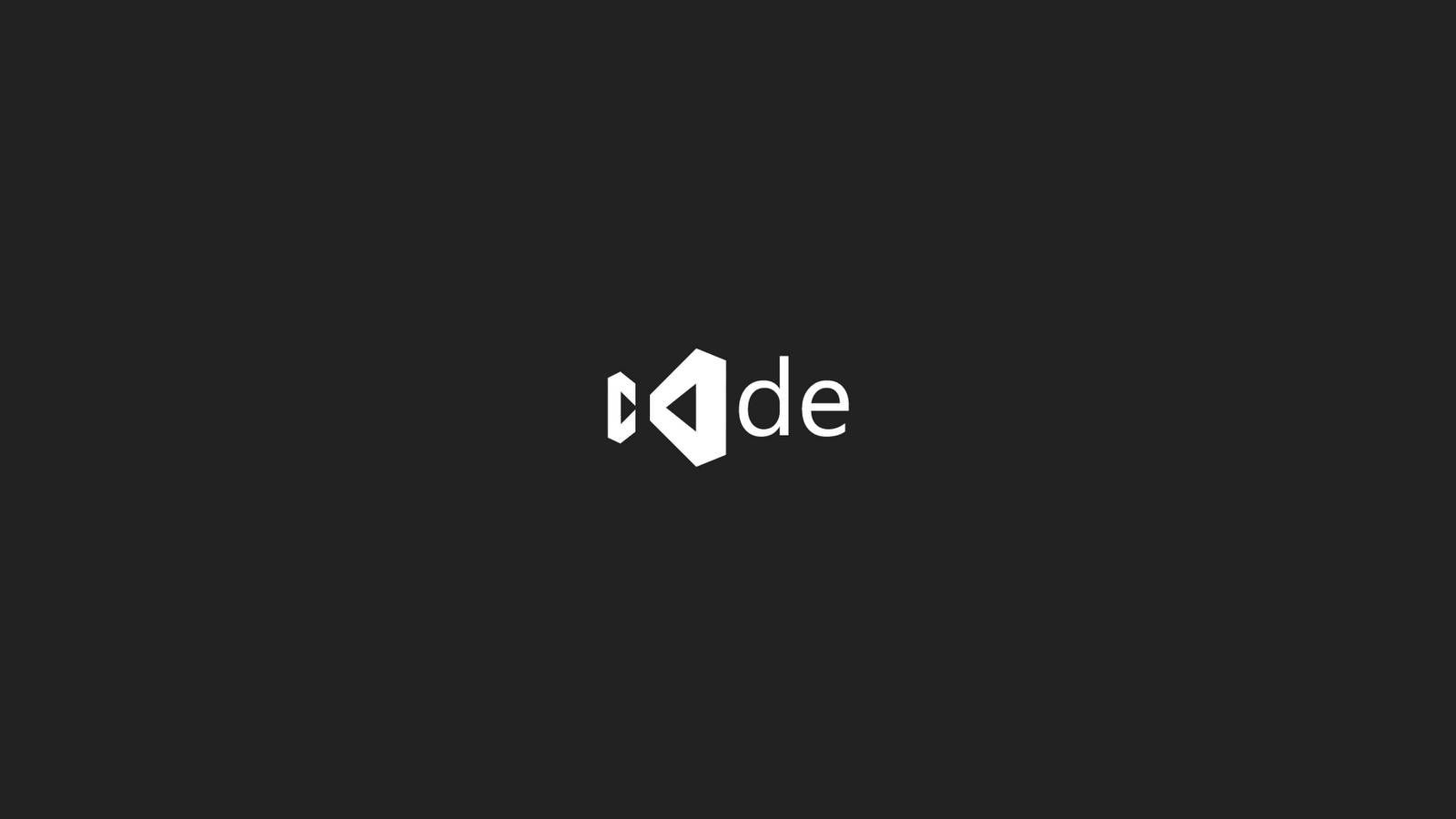 深灰色背景上的 Visual Studio Code 標誌