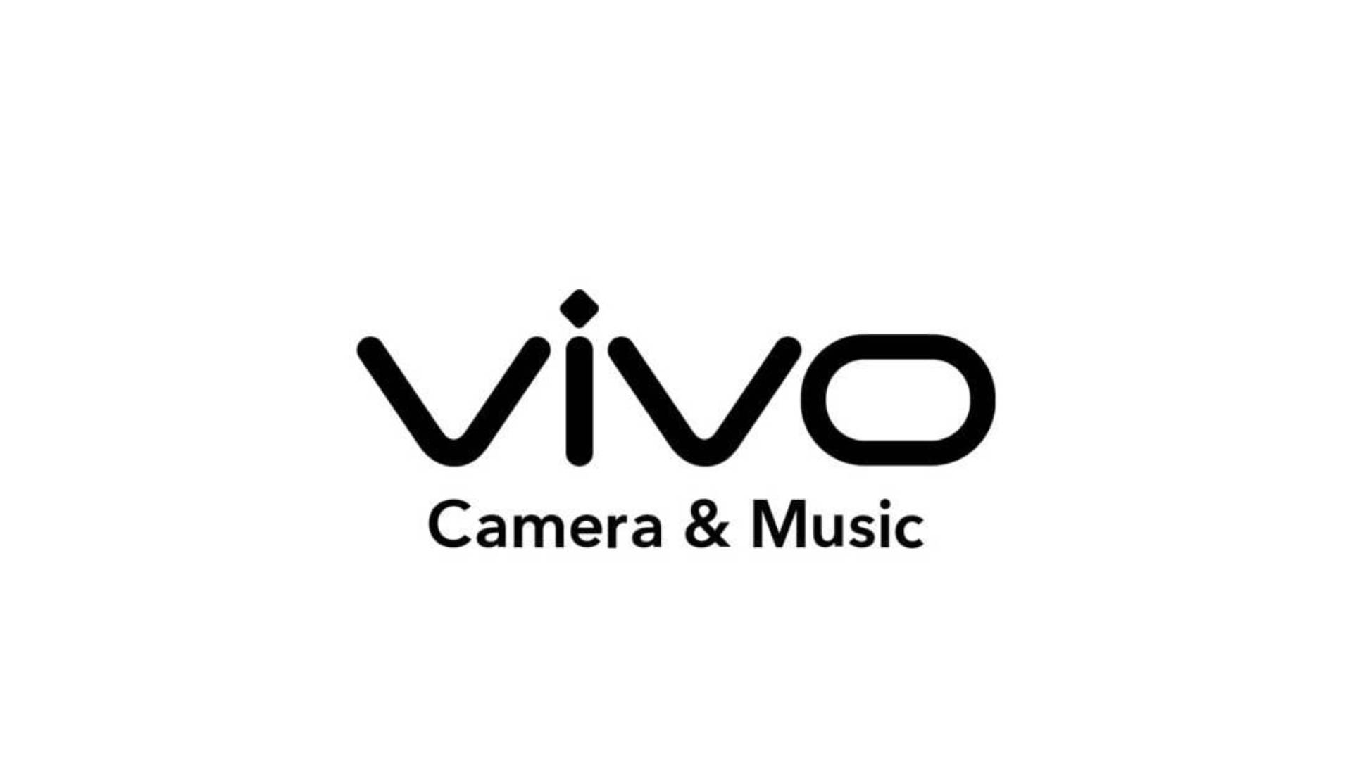 白色背景上以黑色文字顯示的 vivo 相機與音樂標誌。