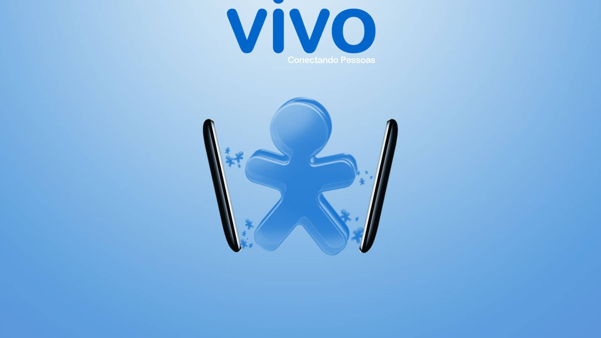 Vivo標誌，兩部手機連接形成人形。