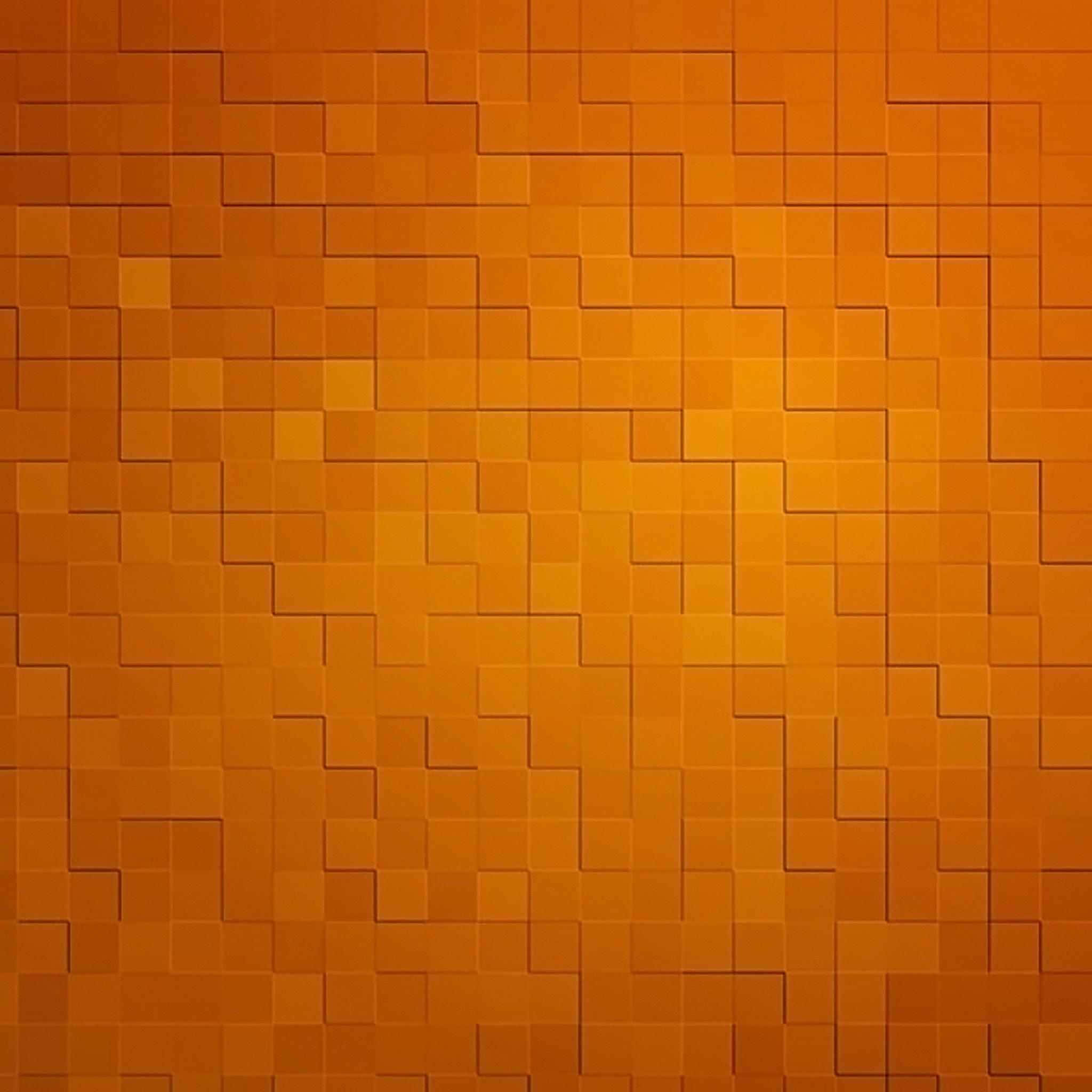 Tile 桌布 壁紙 — 橙色方塊的溫暖漸變形成帶有微妙燈光變化的數碼馬賽克圖案。
