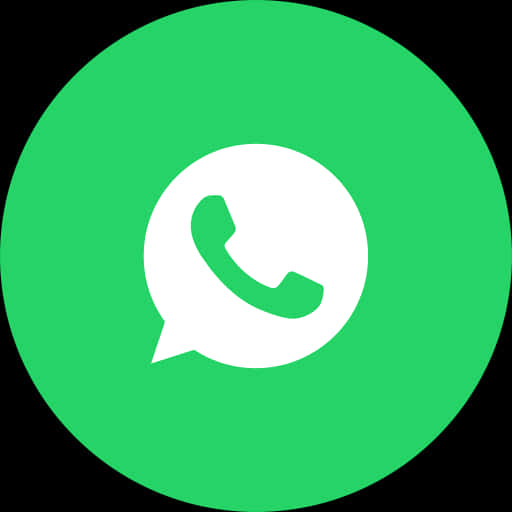WhatsApp 標誌（綠色背景） 壁紙 — 一個亮綠色圓形圖標，白色對話框內有一個綠色電話。
