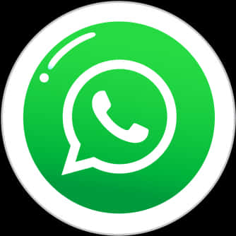 WhatsApp 標誌圖示 壁紙 — 黑色背景上帶有白色電話圖標和對話氣泡的亮綠色圓形WhatsApp標誌。