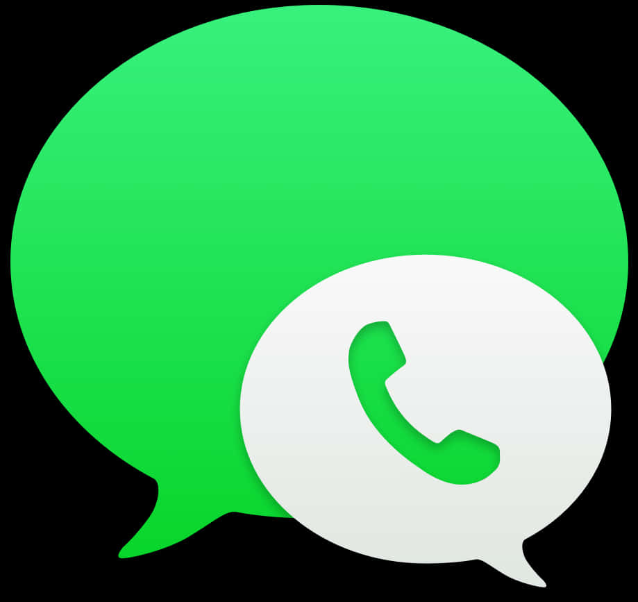 WhatsApp 標誌綠色背景 壁紙 — 一個亮綠色對話氣泡圖標，白色內氣泡包含一個綠色電話符號。