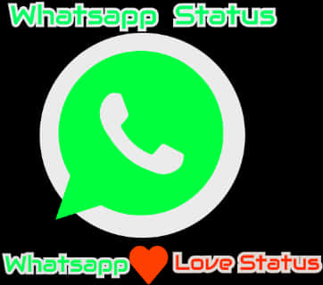 WhatsApp愛心狀態圖形 壁紙 — 一個鮮綠色嘅WhatsApp標誌，中間有白色電話圖示，黑色背景，下面有彩色文字。