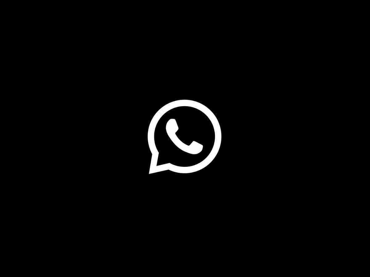 黑色背景上的白色WhatsApp標誌