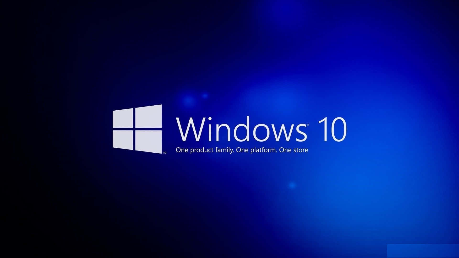 Lenovo 桌布 壁紙 — Windows 10 標誌在漸變藍色背景上發出白色光芒，帶有柔和的光暈。