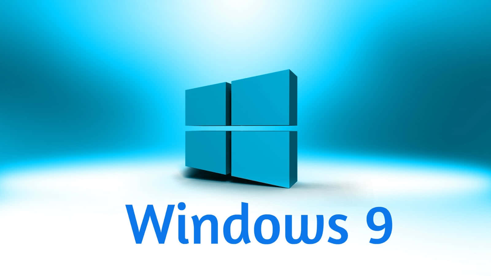 Windows 9標誌，帶有藍色漸變背景和光線