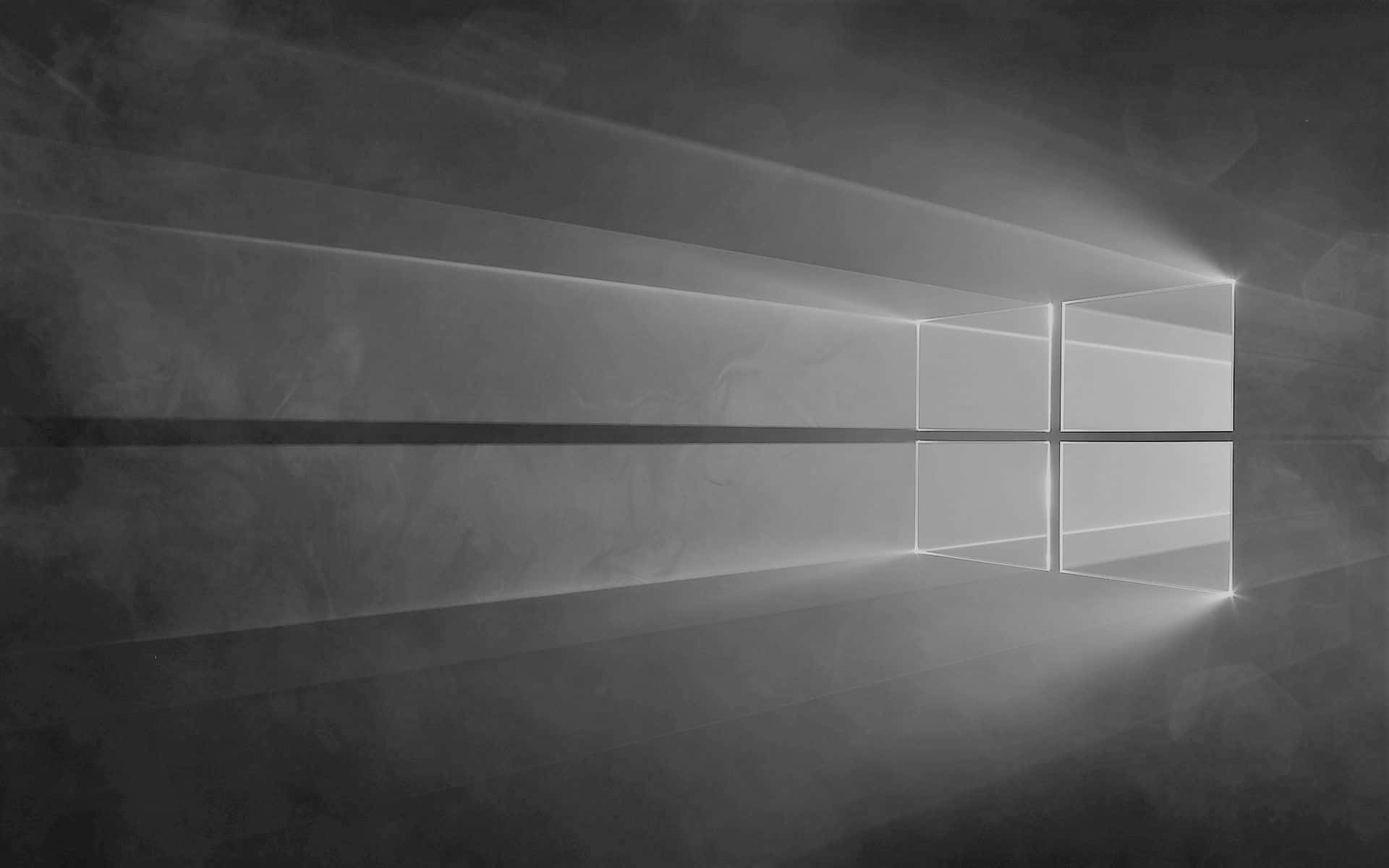 Windows預設主畫面的插圖 壁紙 — 單色抽象構圖，光線穿過窗玻璃照射在紋理牆壁上。