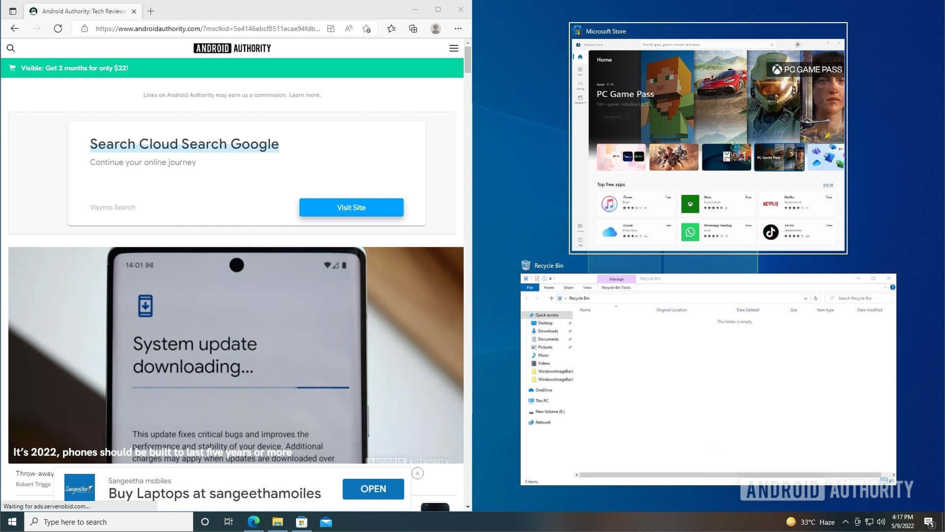 Windows 桌面，瀏覽器和應用程式視窗已開啟。
