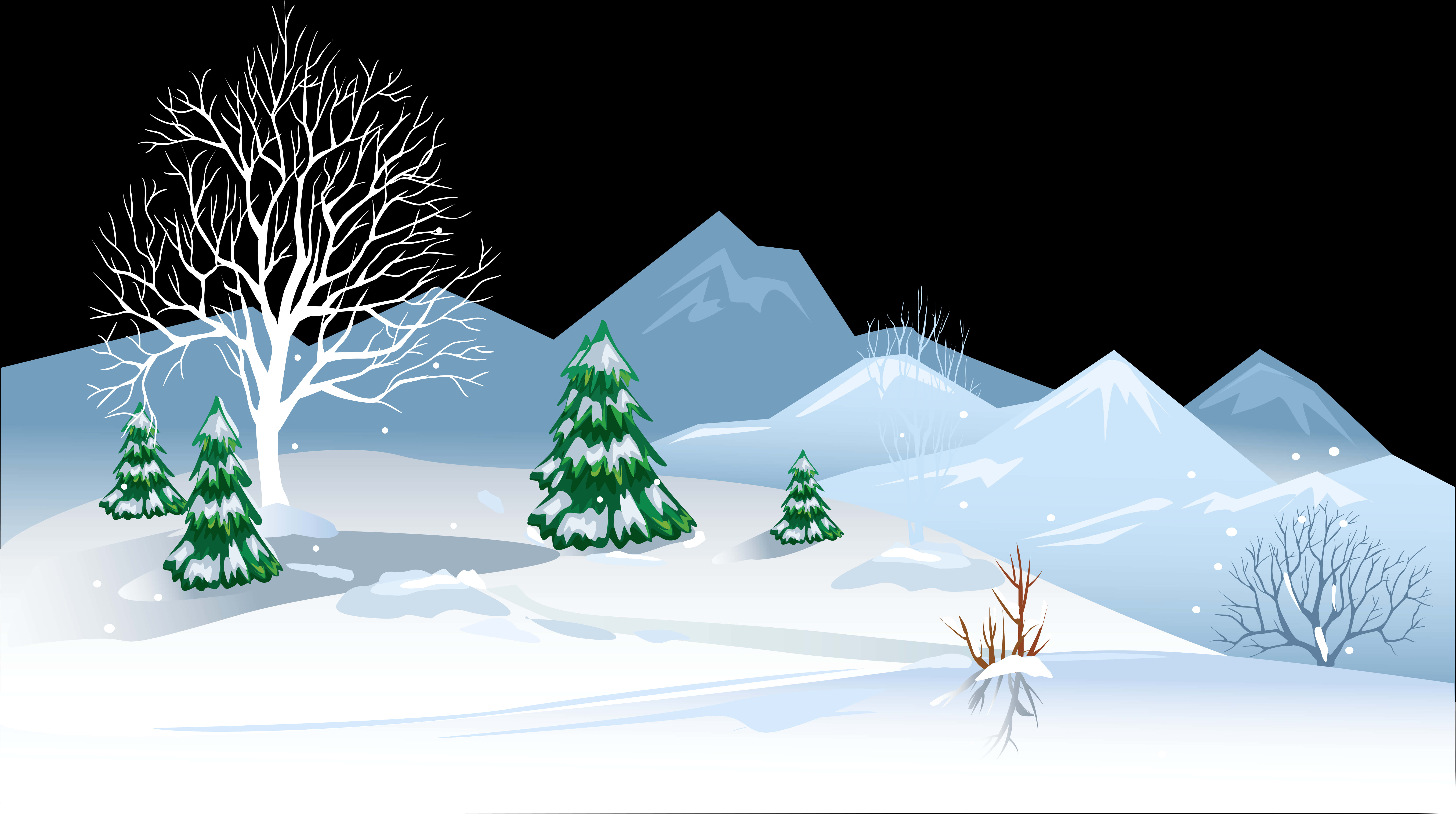 Winter Snowscape Vector Illustration 壁紙