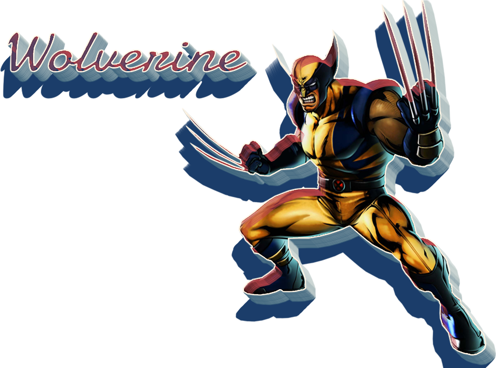 Wolverine 行動姿勢 壁紙 — 狼人（Wolverine）以經典漫畫姿勢，伸出利爪，在鮮明的黑色背景前。