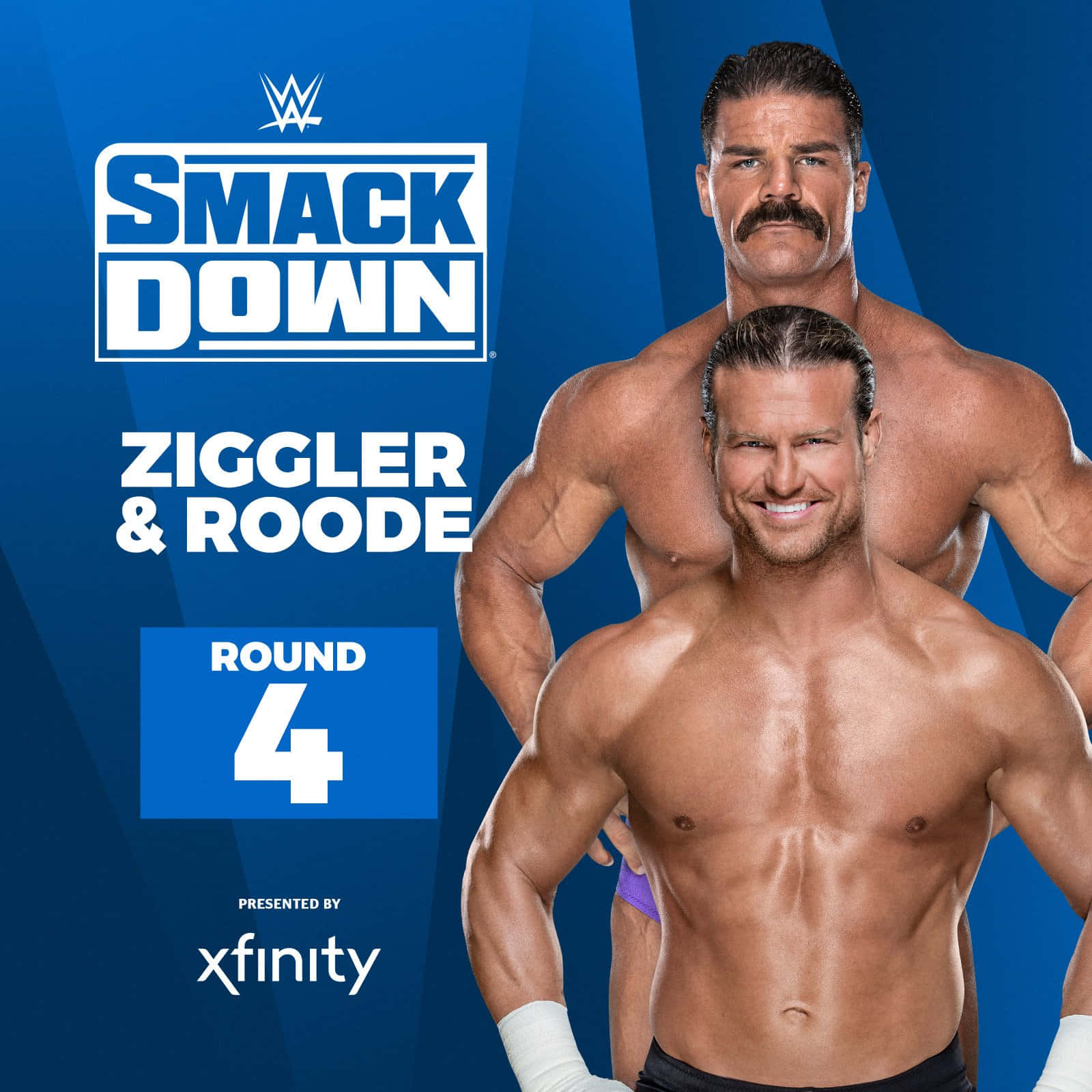WWE摔角手Zigler和Roode在第4回合的SmackDown宣傳海報中。
