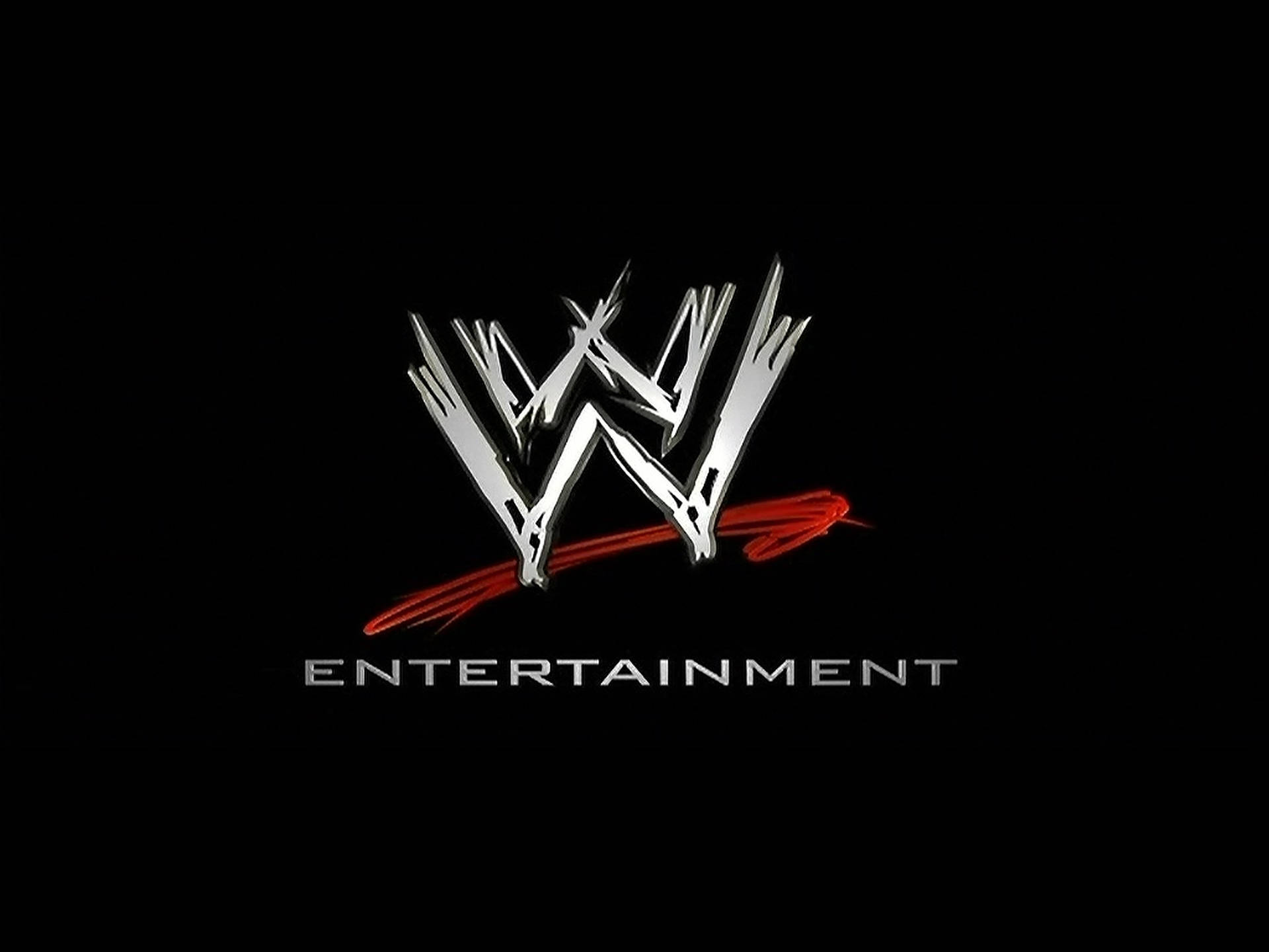 黑色背景上銀色和紅色的 WWE Entertainment 標誌