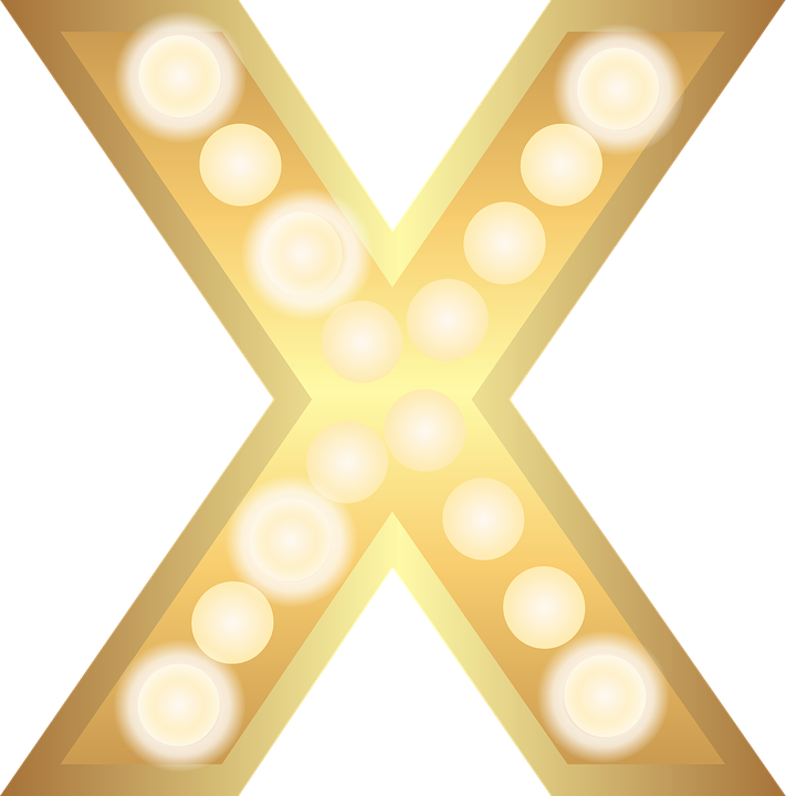 金色霓虹字母X 壁紙