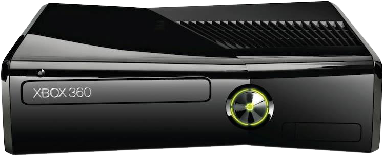 黑色 Xbox 360 主機 壁紙 — 時尚黑色 Xbox 360 主機，帶有發光綠色電源按鈕和通風槽。