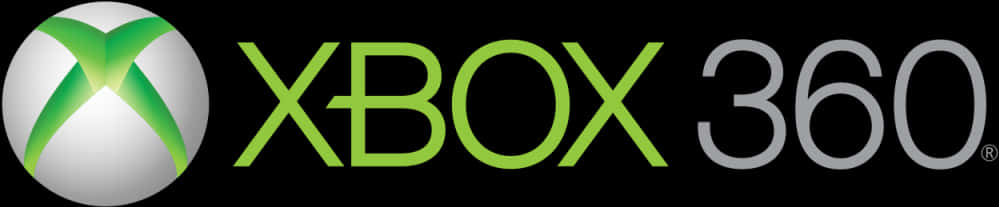 Xbox 360品牌標誌 壁紙 — Xbox 360 標誌，帶有綠色 X 標誌和文字，背景為黑色。