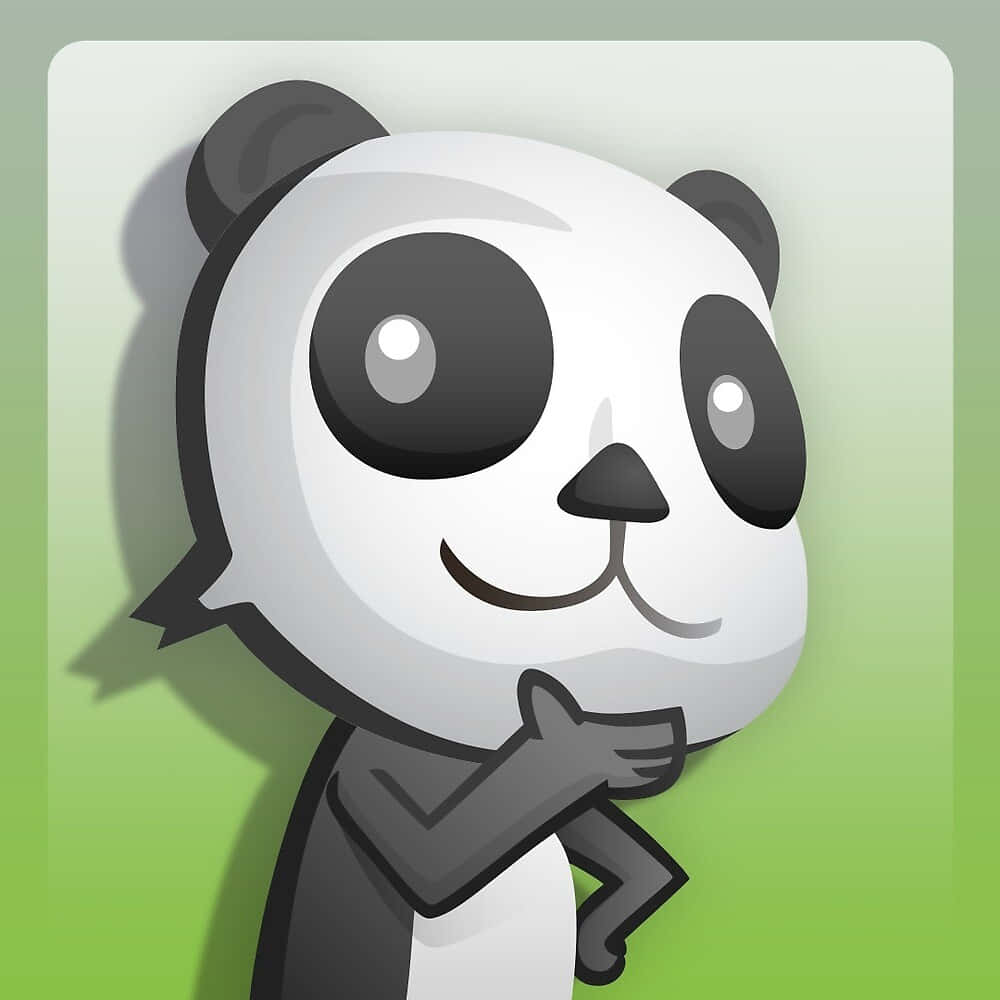 Xbox頭像貓熊 壁紙 — 一隻可愛的卡通熊貓，大眼睛微笑，在柔和的綠色漸變背景上豎起大拇指。