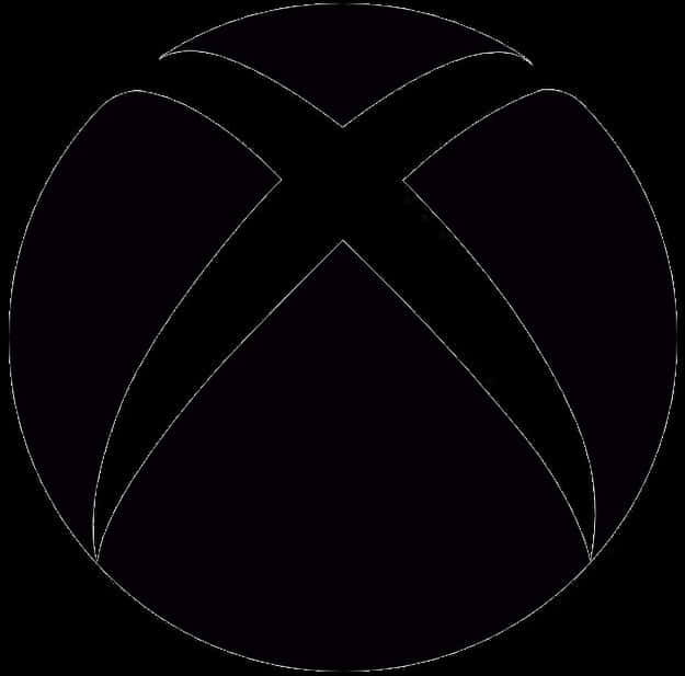 Xbox 標誌 黑底 壁紙 — 在純黑背景上以極簡白色輪廓勾勒的Xbox標誌。