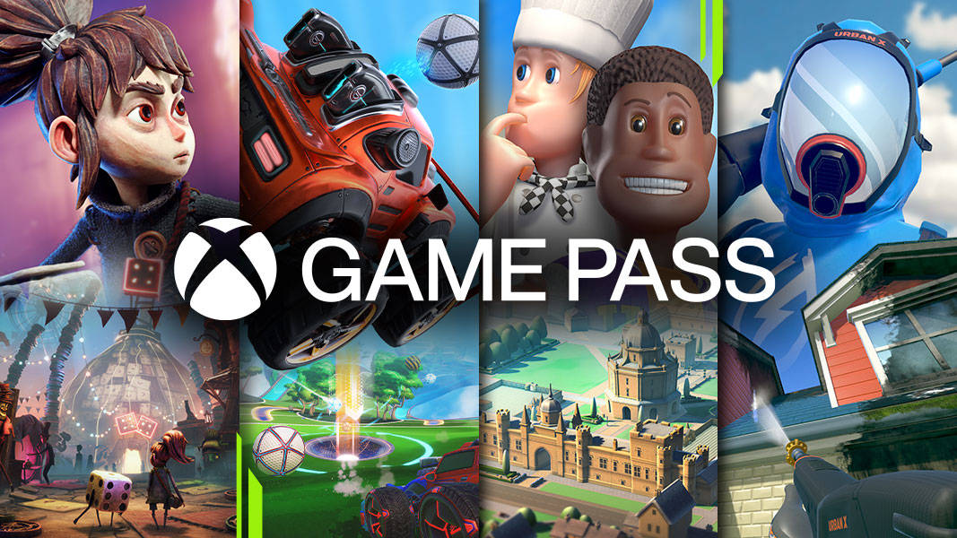 Xbox Game Pass 宣傳拼貼，展示多樣化的遊戲角色和場景。