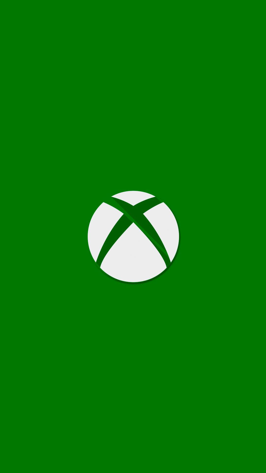 Xbox Series X 圓形標誌 壁紙 — 一個極簡白色Xbox標誌，居中於純綠色背景上。