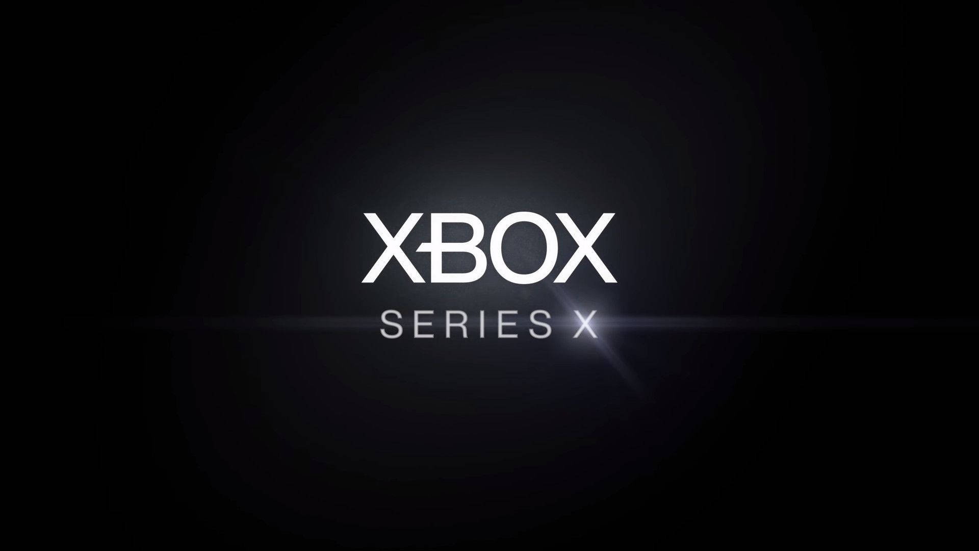 Xbox Series X 標題 壁紙 — Xbox Series X 標誌在深色漸變背景上發出明亮的鏡頭光暈。