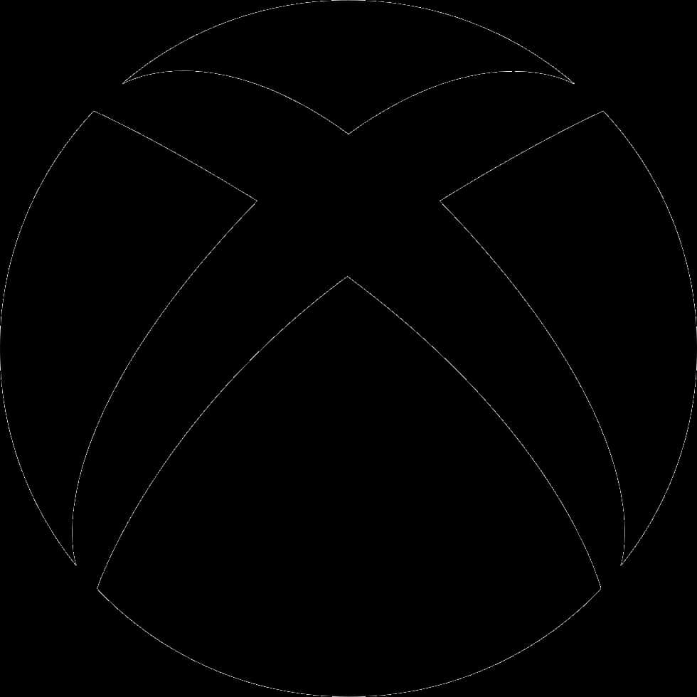 黑白Xbox標誌 壁紙 — 在純黑色背景上，Xbox 標誌的極簡白色輪廓。