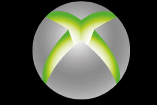 Xbox標誌圖標 壁紙 — 一個發光的綠色Xbox標誌，位於金屬銀色球體中央，背景為黑色。