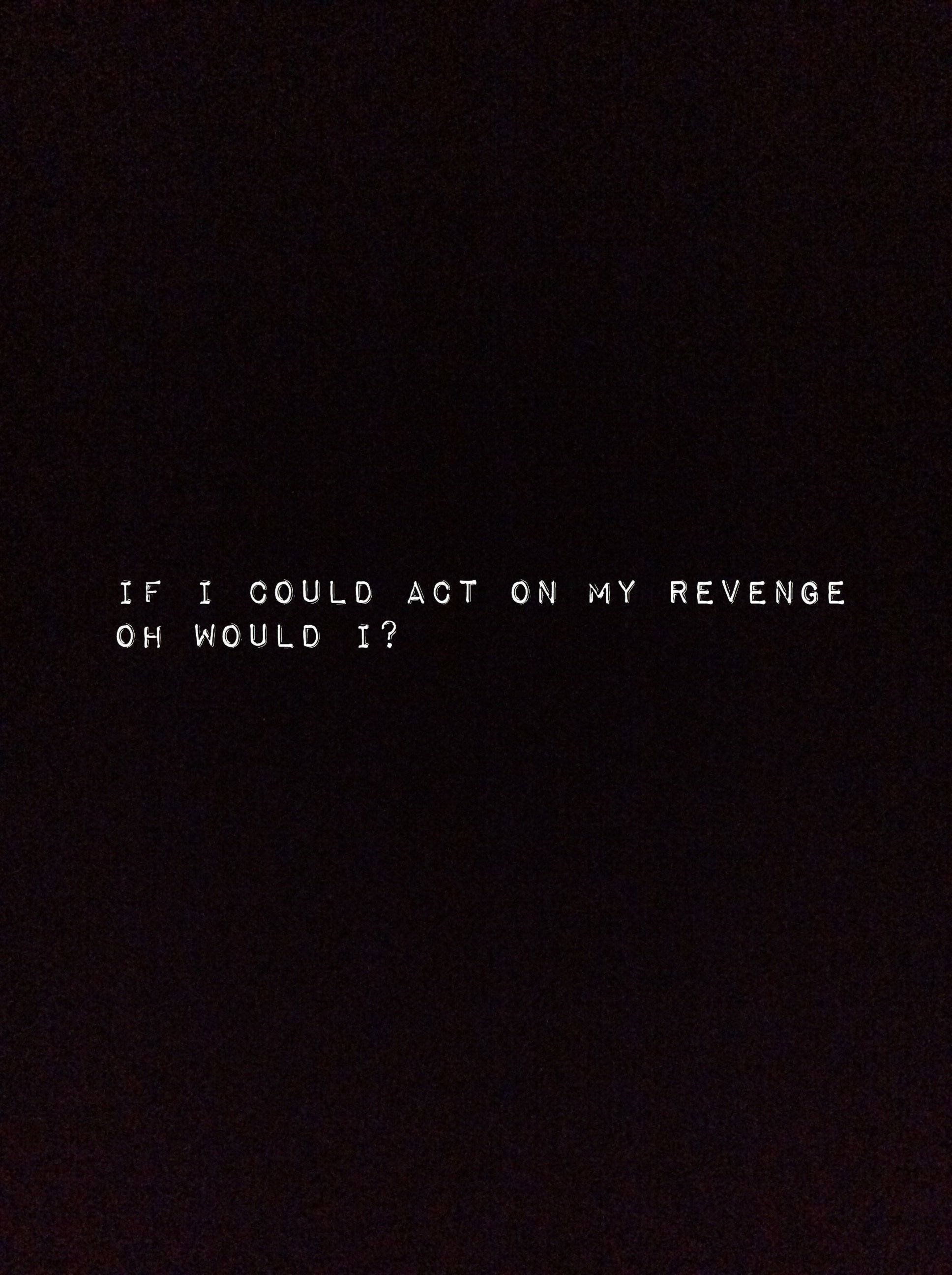 XXXTentacion《Revenge》歌詞美學 壁紙 — 白色像素化文字詢問是否會對深色紋理背景進行報復。