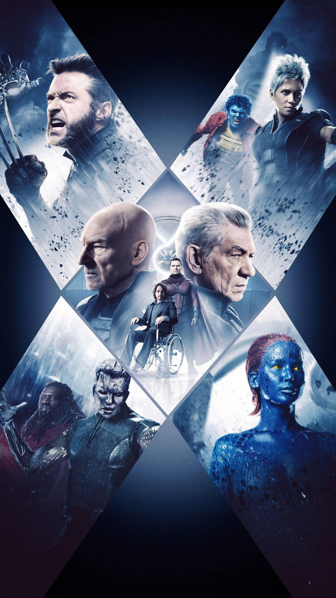 X-Men電影海報，展示關鍵角色擺出激烈姿勢。