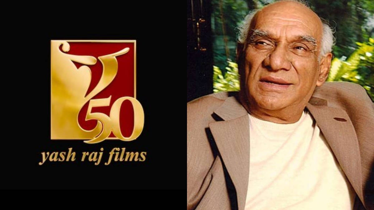 長者肖像，旁邊是 Yash Raj Films 50 週年標誌。