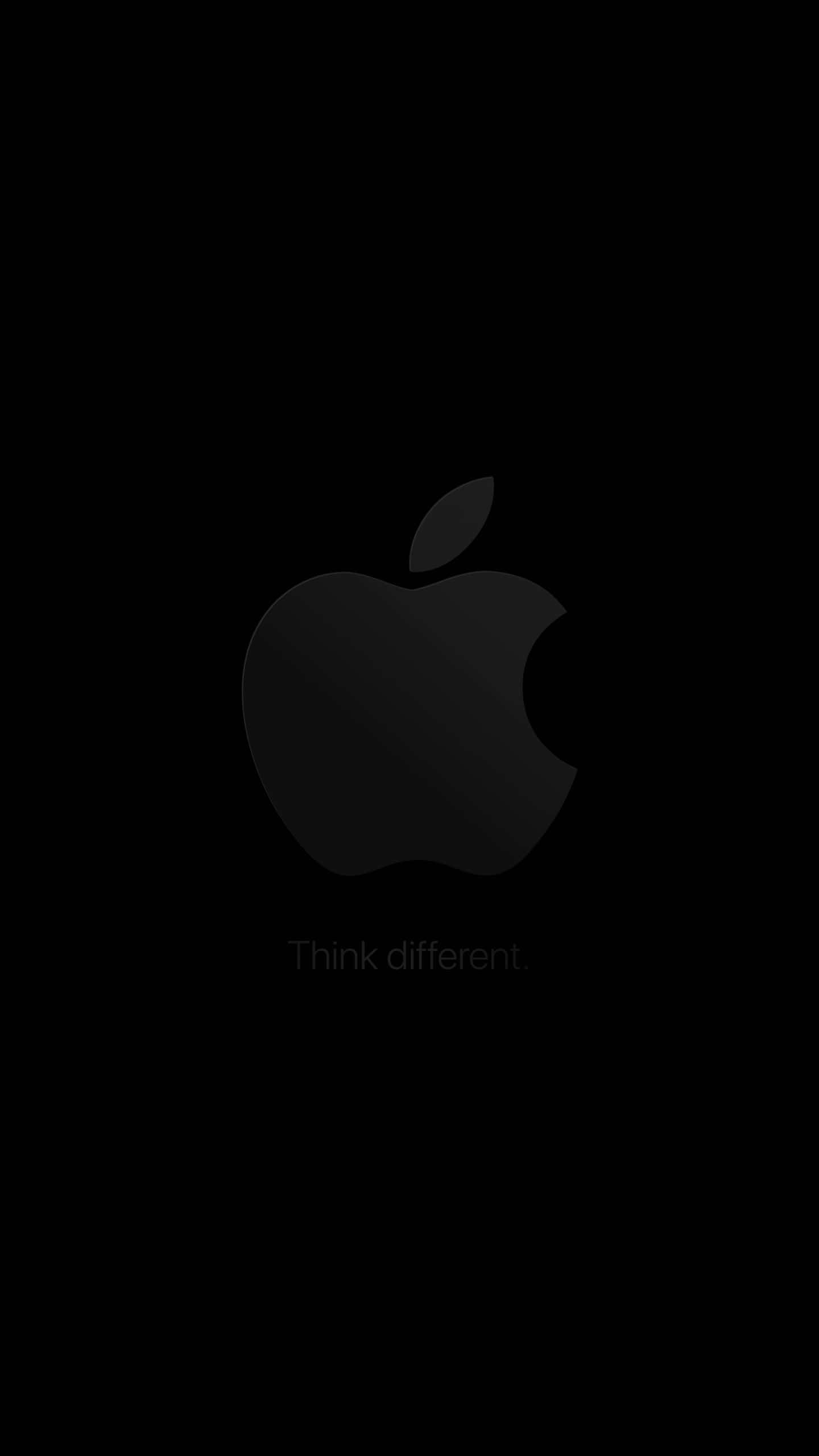 帶有咬痕和Think different標語的Apple標誌（黑色背景）