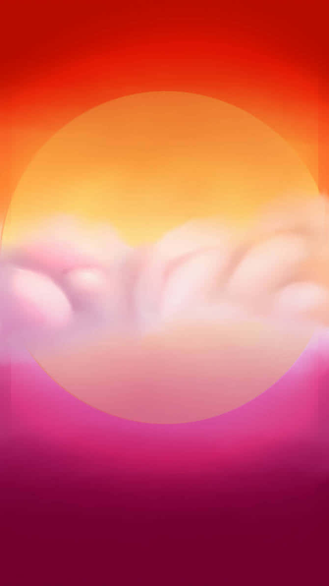 一個充滿活力的日落，帶有發光的太陽和柔軟的雲層，在漸變的天空中。