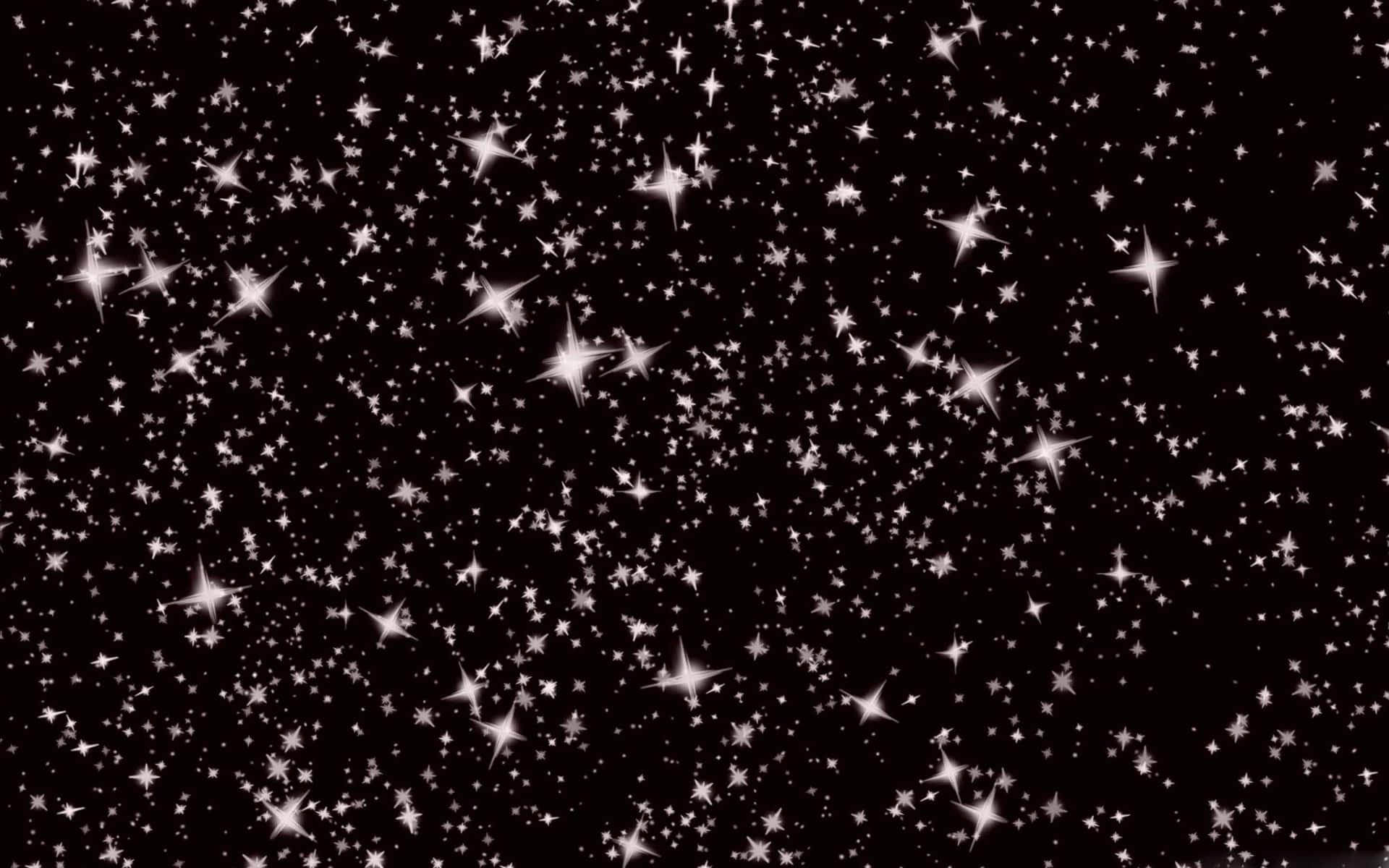 閃爍的星星散落在黑色的夜空中。