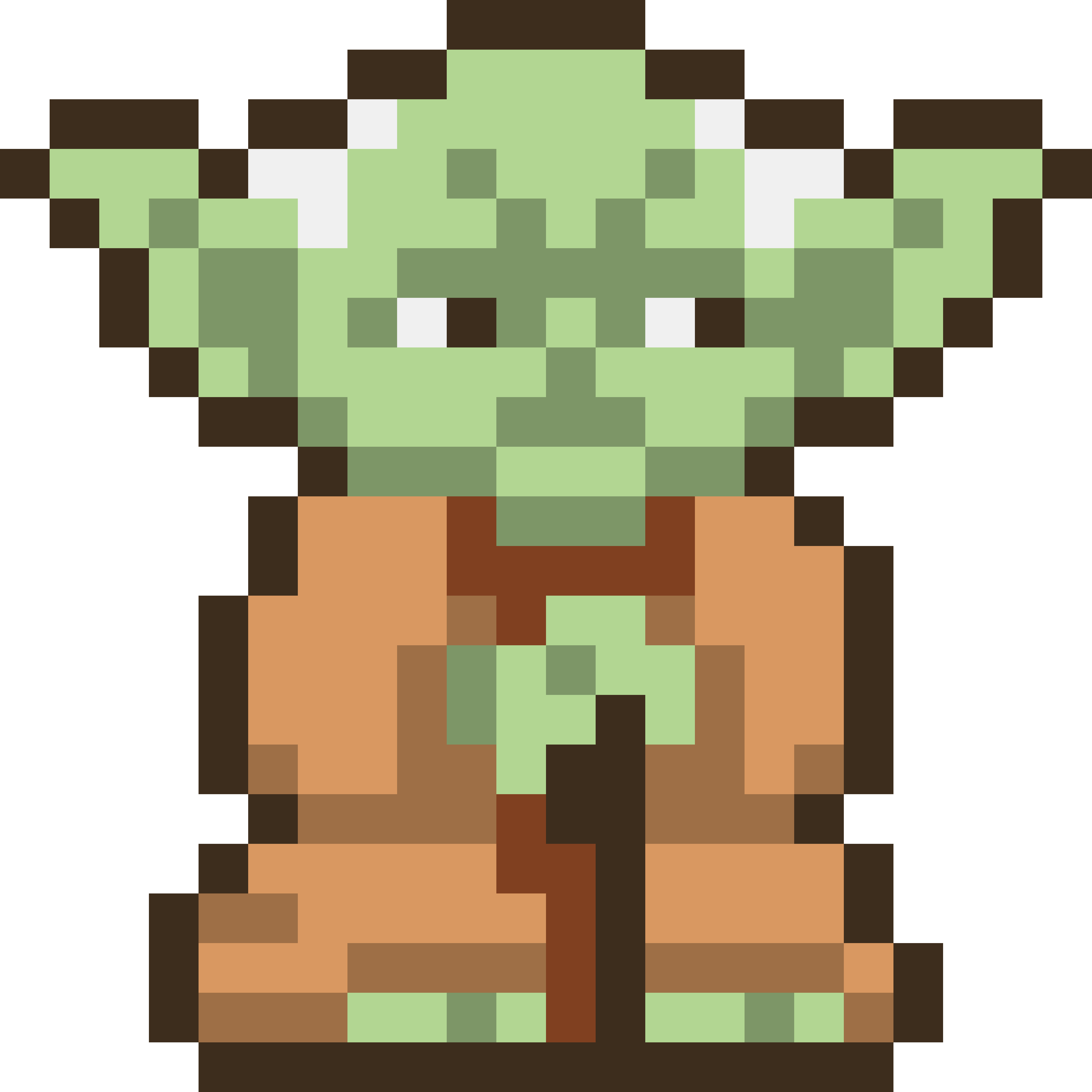 像素藝術版 Yoda 壁紙 — 尤達的像素藝術描繪，身穿標誌性長袍，大耳朵，表情睿智。