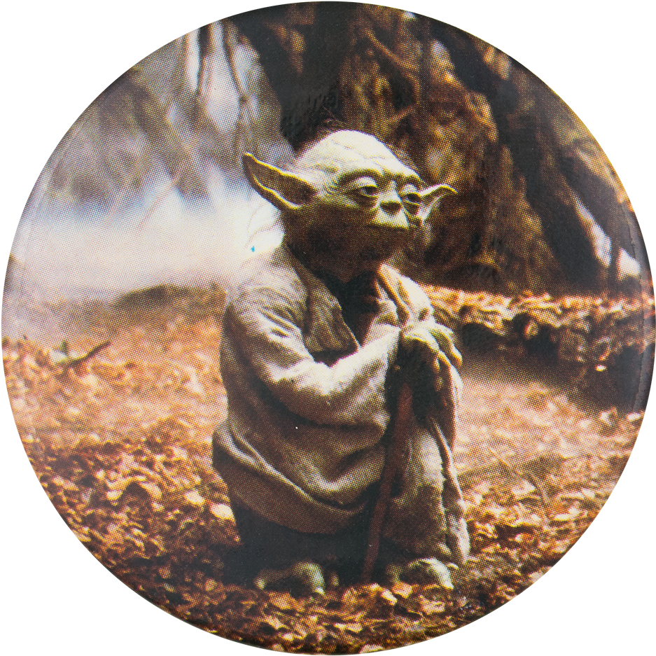 Yoda 身處達古巴森林 壁紙 — 尤達在秋葉林中平靜地坐著，手持法杖，沐浴在溫暖的金色光芒下。