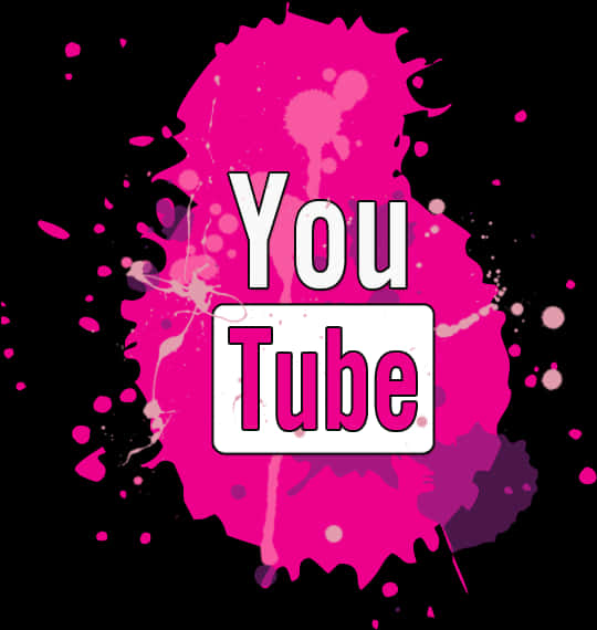 鮮豔粉紅色潑墨風格 YouTube 標誌 壁紙