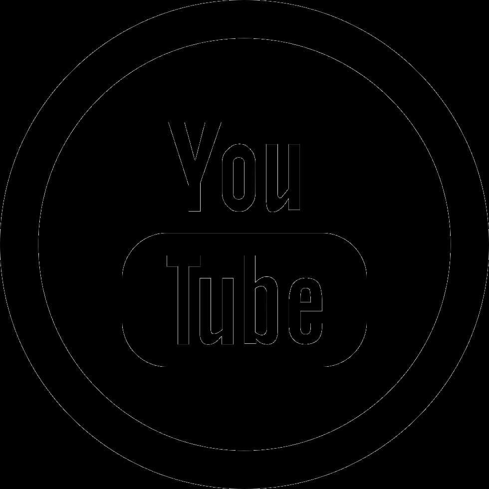 黑白 YouTube 標誌輪廓 壁紙
